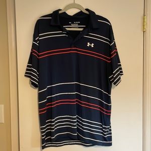 Under Armor Striped Playoff Polo Size XL